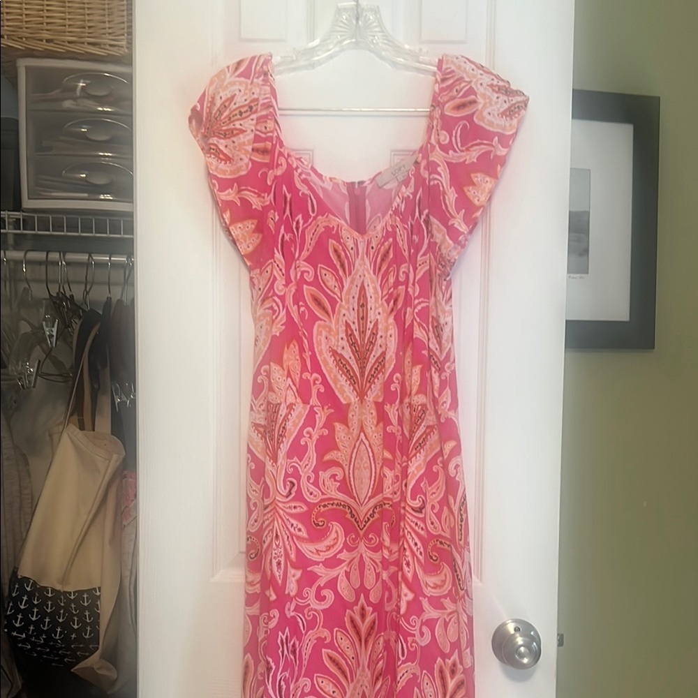 Elegant Pink Paisley Dress
